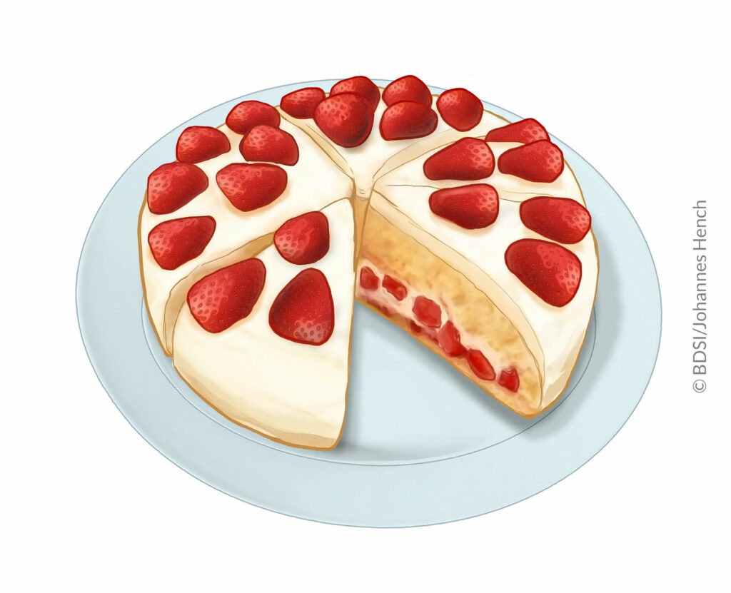 Illustration Weiße Schokolade Sahne Torte